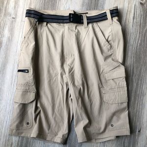 Mens lightweight summer shorts with a belt